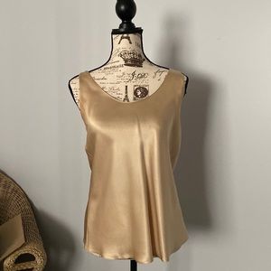 Vince gold satin blouse size 6